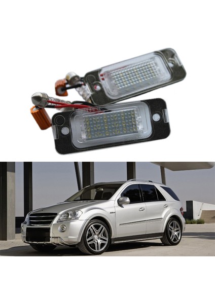 Plaka Aydınlatması, 2x Araba LED Plaka Lambası - W163 W164 X164 Ml, Siyah ve Beyaz (Yurt Dışından)
