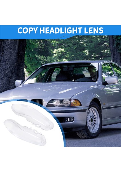 Abajur, Far Kapağı Kabuğu Cam Mercek Otomobil Işık Lambası Takımı 63128375302 5 Serisi E39 1995-2003 Için, Şeffaf Renk (Yurt Dışından)