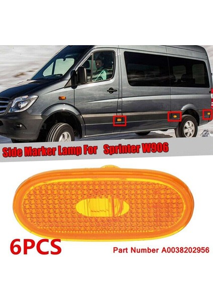 Lamba Yuvası, 6x Araba Yan Işaret Lambaları Sprinter W906 2006-2018 A0038202956 Sinyal Boşaltma Işıkları, Sarı (Yurt Dışından)