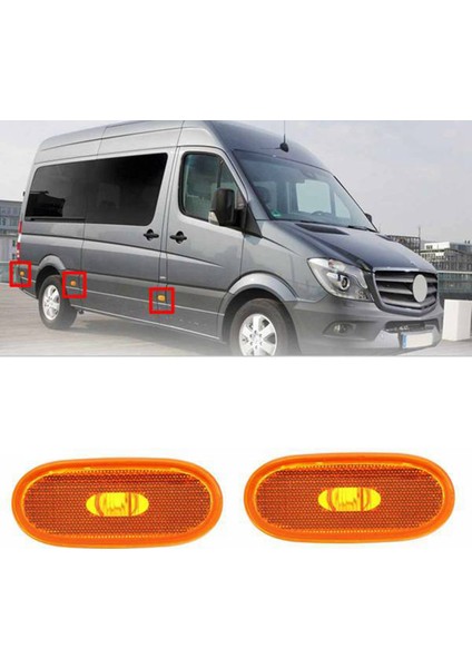 Lamba Yuvası, 6x Araba Yan Işaret Lambaları Sprinter W906 2006-2018 A0038202956 Sinyal Boşaltma Işıkları, Sarı (Yurt Dışından)