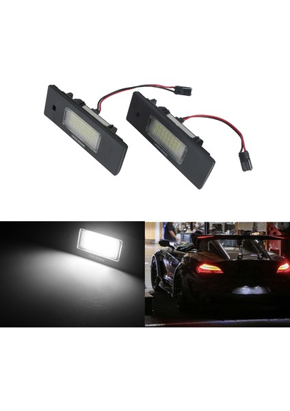 Plaka Lambası, Için - 1 6 Z Serisi E81 E87 E63 E64 Z4 Mini LED Hata Yok Plaka Lambası 63267165735 63267193294, Siyah (Yurt Dışından)