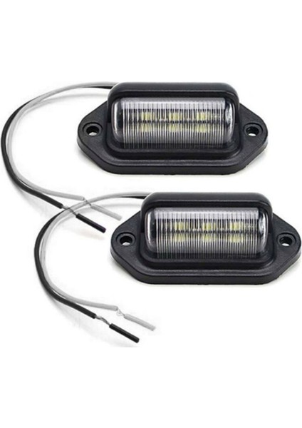 Araba Plaka Lambası, Araba Tekne Motosiklet Otomotiv Uçak Rv Kamyon Römork Dış Lambalar Için 6 LED Plaka Lambası, Siyah (Yurt Dışından)