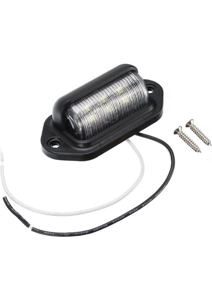 Araba Plaka Lambası, Araba Tekne Motosiklet Otomotiv Uçak Rv Kamyon Römork Dış Lambalar Için 6 LED Plaka Lambası, Siyah (Yurt Dışından)