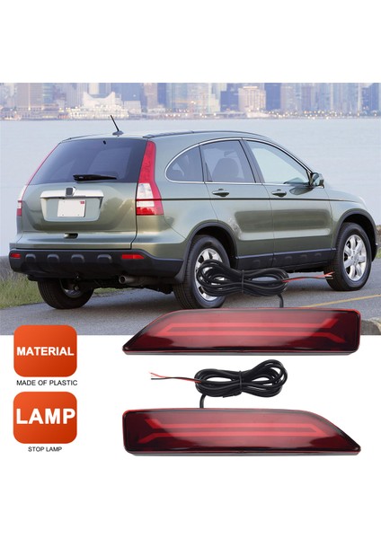 Arka Tampon Lambası, 2 Adet -V 2007 2008 2009 Çok Işlevli LED Arka Tampon Lambası Sis Lambası Otomatik Ampul Fren Reflektörü, Kırmızı (Yurt Dışından)