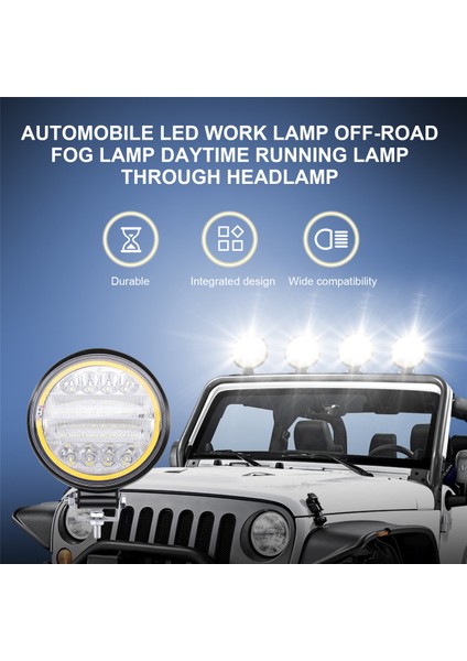 Yuvarlak LED Işıklar, 4x LED Çalışma Işığı Pod'ları Yuvarlak Amber Spot Kombo Sis Lambası Off Road Suv Için, Siyah (Yurt Dışından) indirimleri