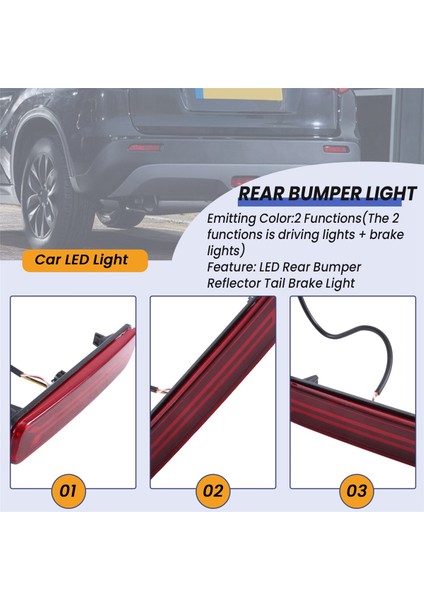 Arka Tampon Lambası,araba LED Arka Fren Kuyruk Tampon Reflektör Sis Uyarı Lambası Ertiga Ciza Vitara S-Splash Sx4,kırmızı (Yurt Dışından)