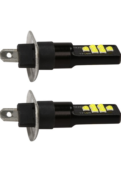 Sis Parlak, 2 Adet H1 Araba LED 12V-24V 12SMD Ampul 3030 Yonga Seti, W5W AMPUL194 Sis Farları Için Beyaz, Siyah (Yurt Dışından)