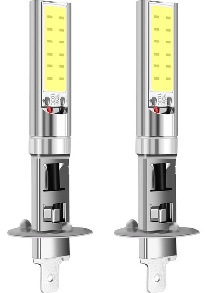 Araba Sis Farı Parlak, 2x H1 Xenon Beyaz 6000K 7.5W Cob LED Smd Drl Sürüş Sis Farı Ampulü, Beyaz (Yurt Dışından)