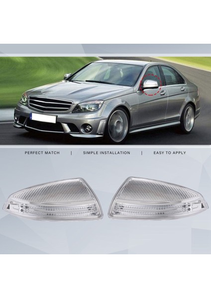 Sinyal Lambası, Araba Sol + Sağ LED Dikiz Aynası Sinyal Lambası - W639 W204 S204 A2048200721 A2048200821, Şeffaf Kabuk (Yurt Dışından)