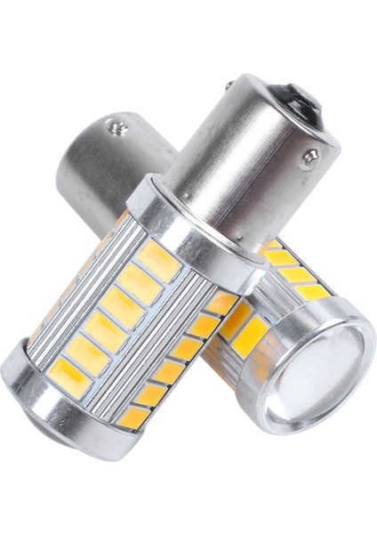 Araba Kuyruk Dönüş Fren Ampulü, 2 Adet Amber 1156PY BAU15S PY21W LED 33SMD Araba Kuyruk Dönüş Fren Geri Vites Sinyal Ampulü Y, Sarı (Yurt Dışından)