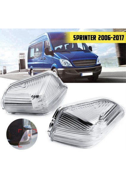 Dönüş Sinyali, Sprinter 06-17 E0953049A E0953050A A0018228920 A0018229020 Için Dikiz Aynası Sinyal Lambası Kabuğu, Şeffaf (Yurt Dışından)