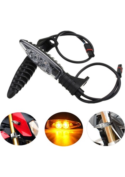 Dönüş Sinyali, Motosiklet LED Ön ve Arka Dönüş Sinyali Göstergesi R1200 F800 F650GS F700GS, Siyah (Yurt Dışından)