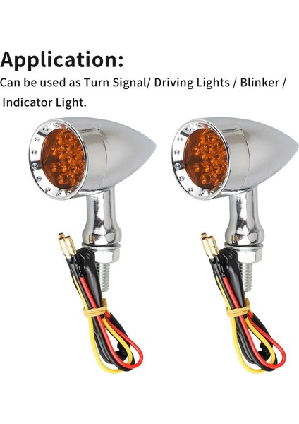 Dönüş Sinyal Lambası, 2 Adet Evrensel Amber Krom Motosiklet LED Dönüş Sinyal Lambası Fren Koşu Kuyruk, Gümüş (Yurt Dışından) fiyatları
