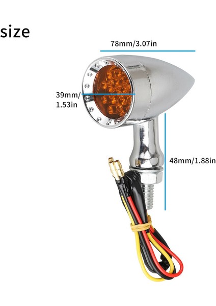 Dönüş Sinyal Lambası, 2 Adet Evrensel Amber Krom Motosiklet LED Dönüş Sinyal Lambası Fren Koşu Kuyruk, Gümüş (Yurt Dışından) fırsatları