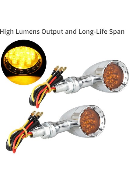 Dönüş Sinyal Lambası, 2 Adet Evrensel Amber Krom Motosiklet LED Dönüş Sinyal Lambası Fren Koşu Kuyruk, Gümüş (Yurt Dışından) indirimleri