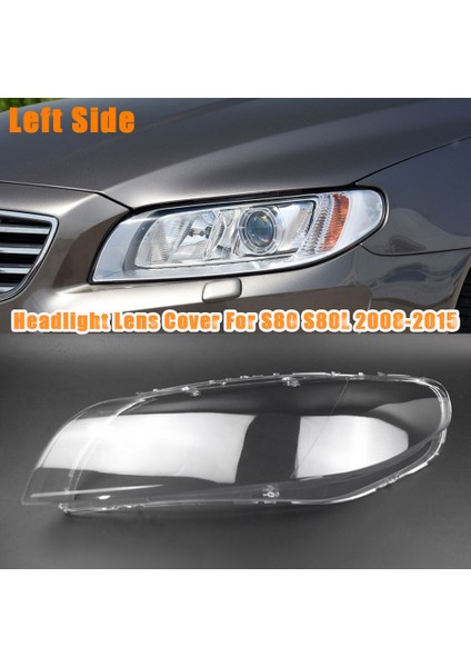 Far Mercek Kapağı, Sol + Sağ S80 S80L 2008-2015 Araba Far Mercek Kapağı Ön Far Lambası Abajur Kabuğu Şeffaf, Şeffaf (Yurt Dışından)