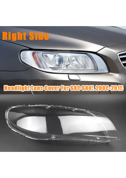 Far Mercek Kapağı, Sol + Sağ S80 S80L 2008-2015 Araba Far Mercek Kapağı Ön Far Lambası Abajur Kabuğu Şeffaf, Şeffaf (Yurt Dışından)