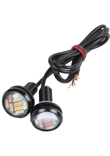 Eagle Eye Gündüz Lambası, 2 Adet 12V 23MM Çift Renkli Switchback 4014 12 LED Drl Eagle Eye Gündüz Lambası, Beyaz Işık ve Sarı Işık (Yurt Dışından)