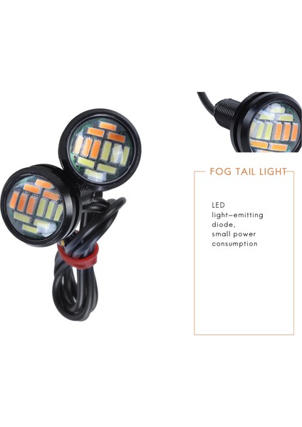 Eagle Eye Gündüz Lambası, 2 Adet 12V 23MM Çift Renkli Switchback 4014 12 LED Drl Eagle Eye Gündüz Lambası, Beyaz Işık ve Sarı Işık (Yurt Dışından)