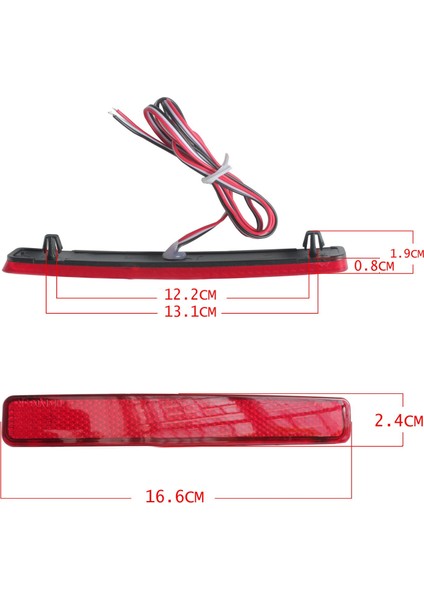 Araba Arka Tampon Lambası, 2 Adet Araba Arka Tampon Reflektör Fren Lambası T5 Transporter / / 2003-2011 Için LED Arka Lambası, Kırmızı (Yurt Dışından)