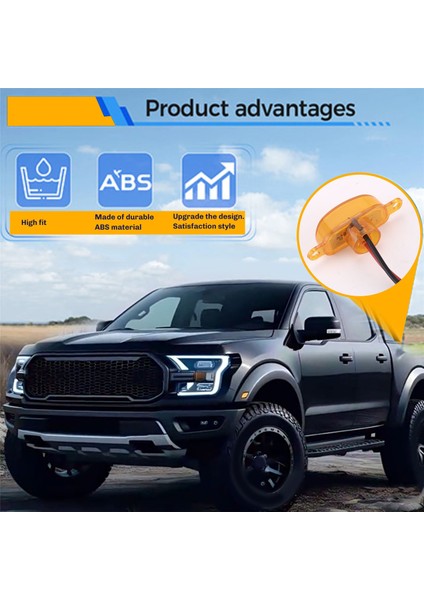 Ford Raptor Izgara Işıkları, 3 Adet LED Izgara Koşu Lambası, 2004-2014 ve 2014-ÜSTÜ Ön Tampon Kaput Işığı / F250 (Izgara Dahil Değildir), Sarı ve Siyah (Yurt Dışından)