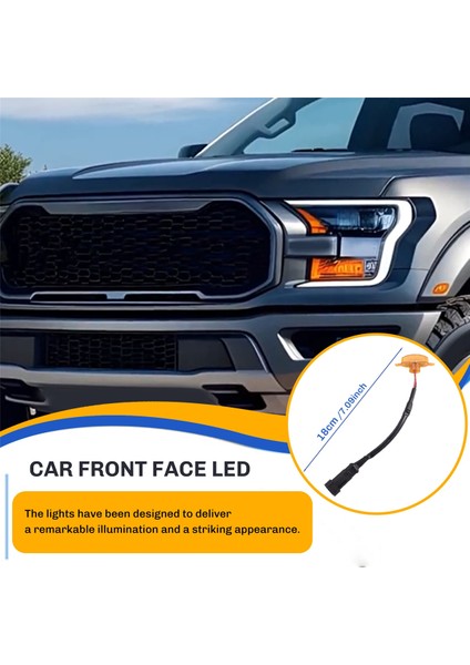 Ford Raptor Izgara Işıkları, 3 Adet LED Izgara Koşu Lambası, 2004-2014 ve 2014-ÜSTÜ Ön Tampon Kaput Işığı / F250 (Izgara Dahil Değildir), Sarı ve Siyah (Yurt Dışından)