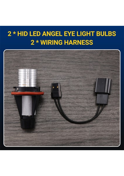 Sarı Ampuller, 8000K Amber LED Angel Eye Marker Halo Ampuller Lambalar Için - E39 E53 E60 E63 E64 E66 E87 5 6 7 X3 X5 [2 Adet Paket], Siyah (Yurt Dışından)