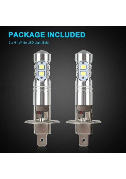 Araba Ampulü, 2 Adet Araba Sis Lambası 100W H1 LED Far Ampulleri 6000K 2835 Smd 10LED Süper Parlak Yüksek Düşük Işın Motosiklet Farları, Gümüş Beyaz Işık (Yurt Dışından) fırsatları