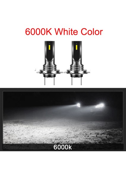 Araba Ampulü, 2 Adet Araba H7 LED Ampul Işık Lambası Beyaz 6000K 80W Csp Çip 6smd Motosiklet Sis 1860 16000LM Çalışma, Beyaz Işık (Yurt Dışından)