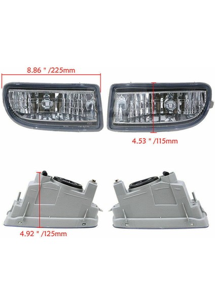 Koşu Işıkları, Land Cruiser 100 LC100 FJ100 1998-2007 Sis Farları Sürüş Merceği Için Sis Farları Lambası 8122160042 8121160122, Şeffaf (Yurt Dışından)