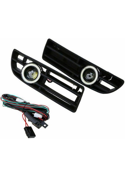 Sis Farları Izgarası, 1 Çift Sis Farları Angel Eyes Lambası Ön Tampon Izgarası Izgara Kapağı Tel Takımı Mk4 1999-2004 Için, Siyah (Yurt Dışından)