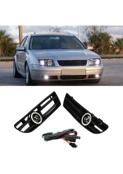 Sis Farları Izgarası, 1 Çift Sis Farları Angel Eyes Lambası Ön Tampon Izgarası Izgara Kapağı Tel Takımı Mk4 1999-2004 Için, Siyah (Yurt Dışından) indirimleri