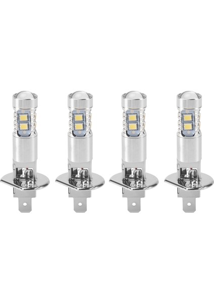 Far LED Ampul, 4 Adet H1 LED Far Sis Farı Sürüş Lambası Ampulleri 6000K Süper Beyaz 200W, Gümüş (Yurt Dışından)