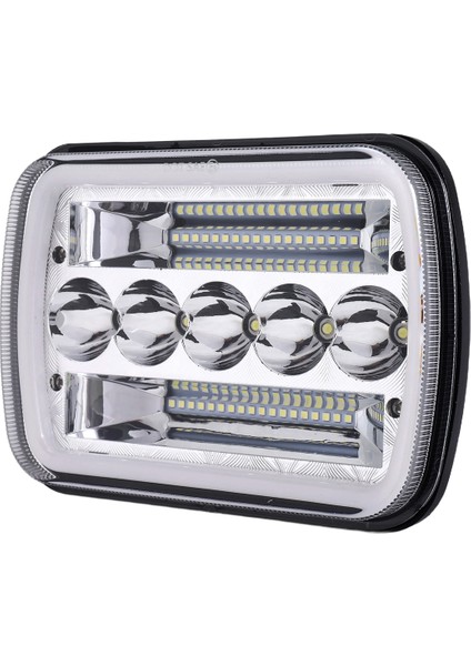 LED Farlar, 5x7 Inç 7x6 Inç LED Far Hi-Lo Işın Halo Drl Xj Yj Için, Siyah (Yurt Dışından)