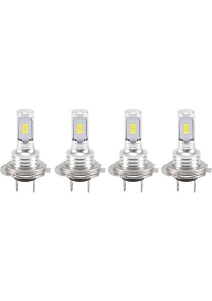LED Ampuller, 4 Adet Mini H7 + Kombo LED Far Kiti Ampuller Uzun Kısa Far 240W 52000LM 6000K Süper Beyaz, Gümüş (Yurt Dışından)