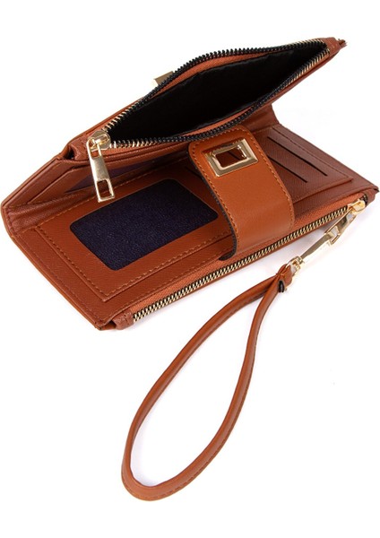 Kadın Kahverengi Soft Doku Kartlık ve Cüzdan newpolo049 modelleri