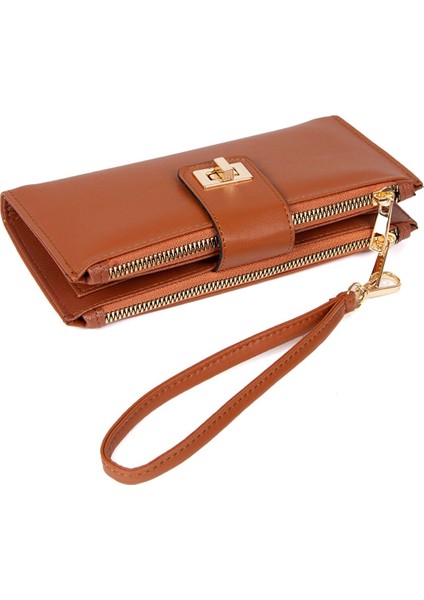 Kadın Kahverengi Soft Doku Kartlık ve Cüzdan newpolo049 indirimleri
