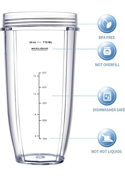 Ninja Için Aksesuarlar,blender Yedek Parçaları, 32OZ ve 24OZ Bardak ve Kapaklı, 7 Kanatlı Çıkarıcı Bıçak, BL480-30 BL483-30 Için (Yurt Dışından)