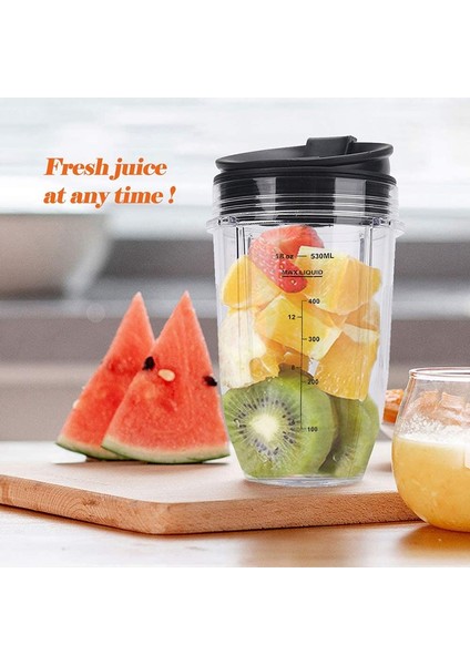 Ninja Için Aksesuarlar,adet 18OZ Kapaklı Yedek Blender Kapları Auto Iq BL480 BL642 BL450 BL682 BL480, BL490, BL640 BL680 (Yurt Dışından)