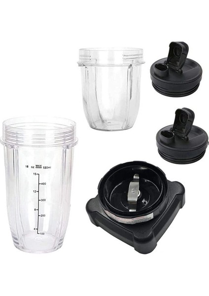 Ninja Için Aksesuarlar,adet Meyve Sıkacağı Aksesuarları Bardak Kapağı 12OZ ve 18OZ ve Kapaklar Bıçak Yedekleri Uygun Blender (Yurt Dışından)