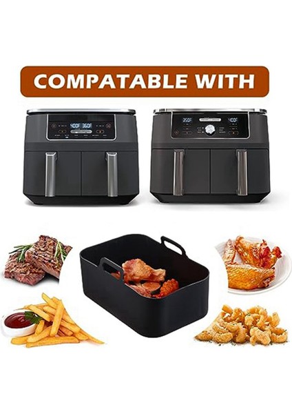 Ninja Için AKSESUARLAR,DZ201 Foodi 8 Quart Air Fryer Silikon Tencere Tutucu Isıya Dayanıklı Eldiven Aksesuarları (Siyah) (Yurt Dışından)
