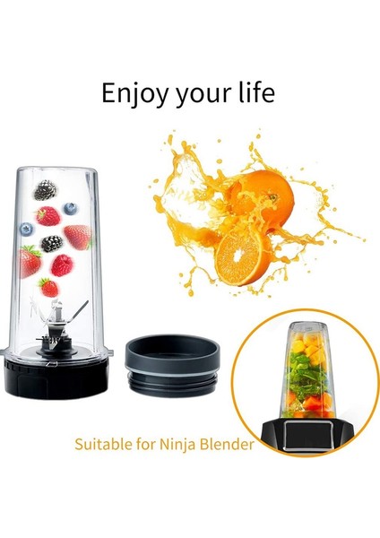 Ninja Için Aksesuarlar,iki Kapaklı 16 Oz Bardak, 6 Kanatlı Bıçak, Blender Yedek Parça Aksesuarları BL660 BL770 BL740 Blender (Yurt Dışından)