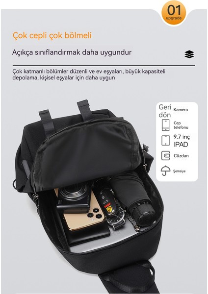 Erkekler Basit Casual Hafif Crossbody Çanta Göğüs Çantası (Yurt Dışından)