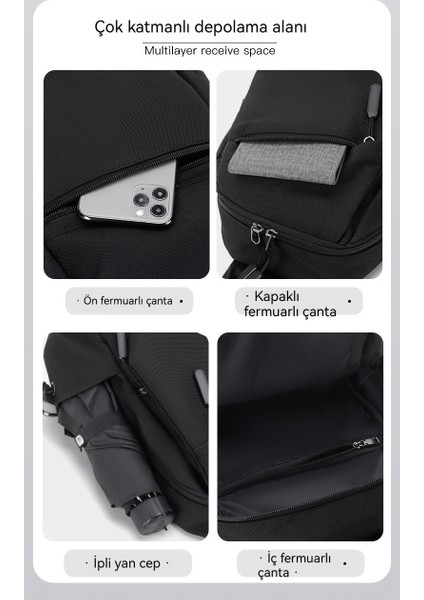 Erkekler Basit Casual Hafif Crossbody Çanta Göğüs Çantası (Yurt Dışından)