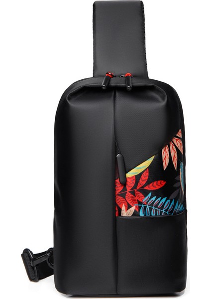Yeni Göğüs Erkekler Baskılı Rahat Göğüs Çantası Crossbody Çantası (Yurt Dışından)