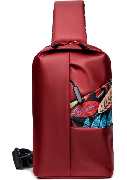 Yeni Göğüs Erkekler Baskılı Rahat Göğüs Çantası Crossbody Çantası (Yurt Dışından)