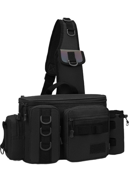 Erkekler Yeni Çok Fonksiyonlu Balıkçılık Çantası Tek Omuz Crossbody Luya Bel Çantası (Yurt Dışından)