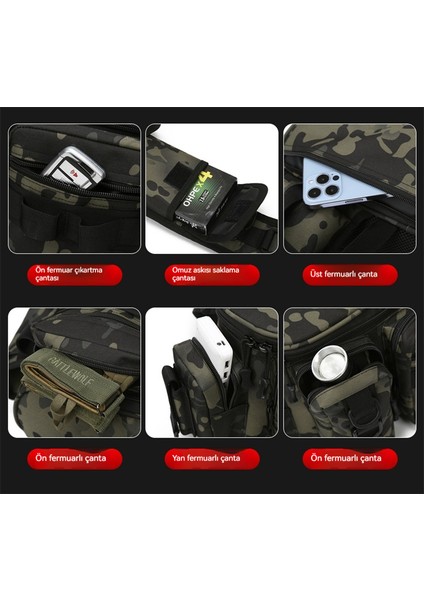 Erkekler Yeni Çok Fonksiyonlu Balıkçılık Çantası Tek Omuz Crossbody Luya Bel Çantası (Yurt Dışından)