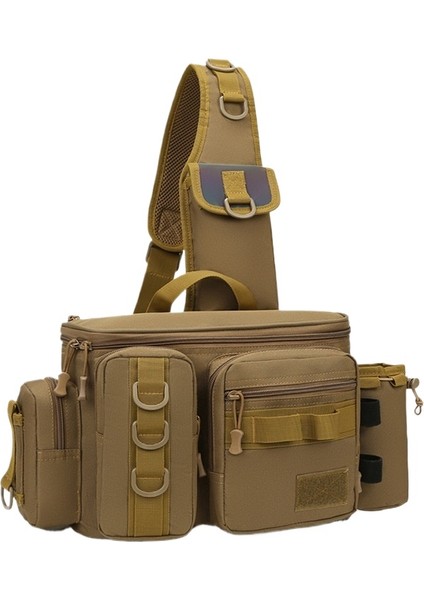 Erkekler Yeni Çok Fonksiyonlu Balıkçılık Çantası Tek Omuz Crossbody Luya Bel Çantası (Yurt Dışından)