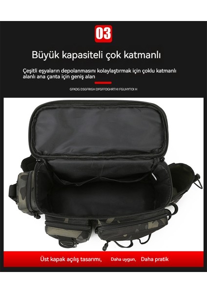 Erkekler Yeni Çok Fonksiyonlu Balıkçılık Çantası Tek Omuz Crossbody Luya Bel Çantası (Yurt Dışından)